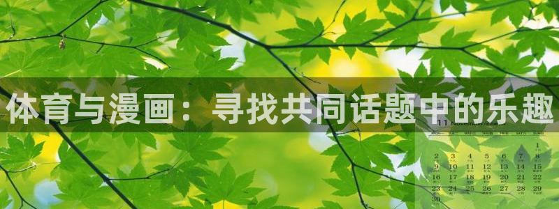 熊猫体育手机版：体育与漫画：寻找共同话题中的乐趣