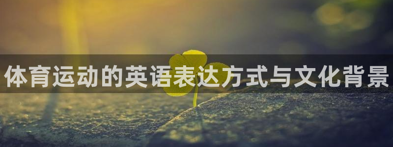 熊猫体育app官方入口：体育运动的英语表达方式与文化背景